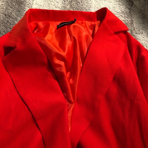 PRETTYLITTLETHING red longline oversized blazer - Picture 12 of 13